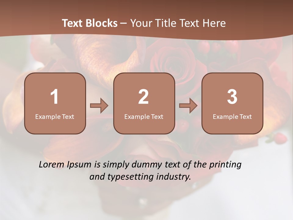 Bride Holding Bouquet Of Red And Orange Roses. PowerPoint Template