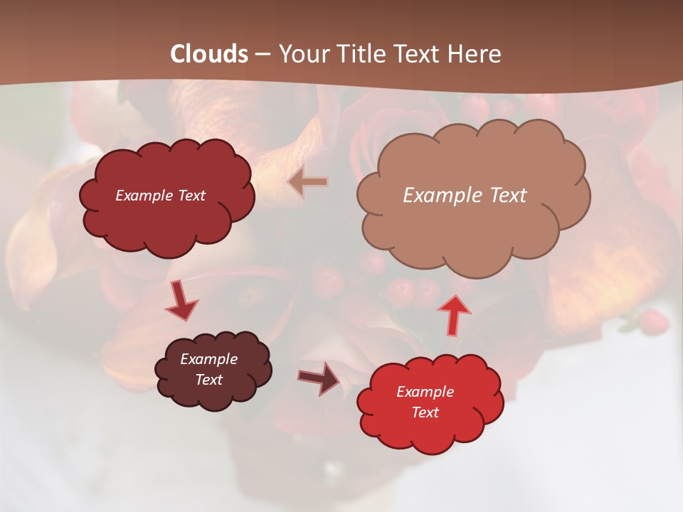 Bride Holding Bouquet Of Red And Orange Roses. PowerPoint Template