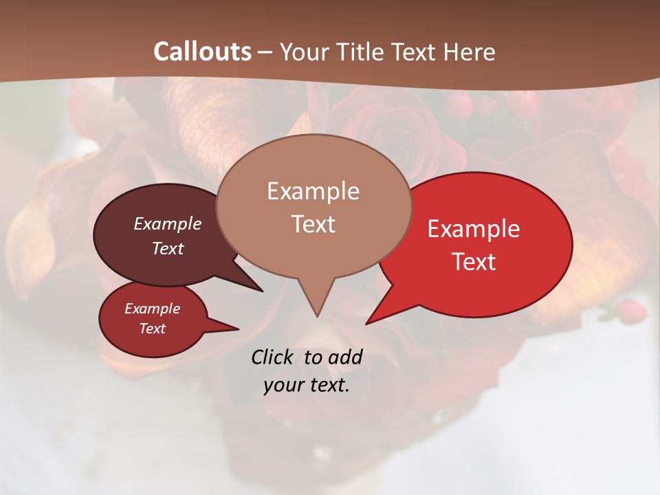 Bride Holding Bouquet Of Red And Orange Roses. PowerPoint Template