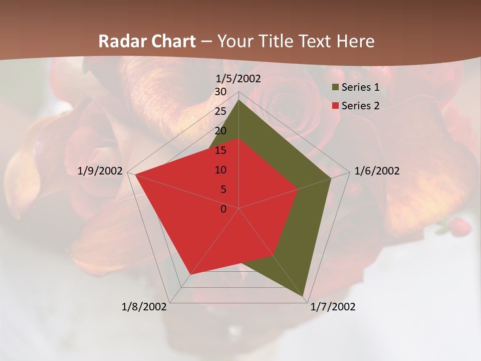 Bride Holding Bouquet Of Red And Orange Roses. PowerPoint Template