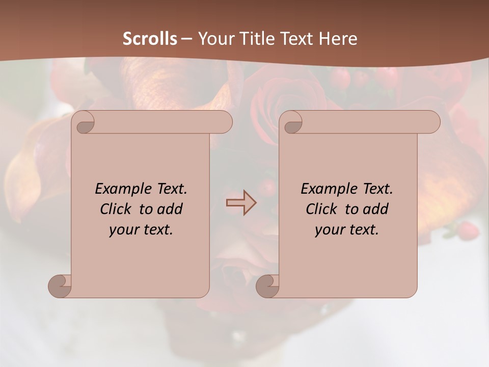 Bride Holding Bouquet Of Red And Orange Roses. PowerPoint Template