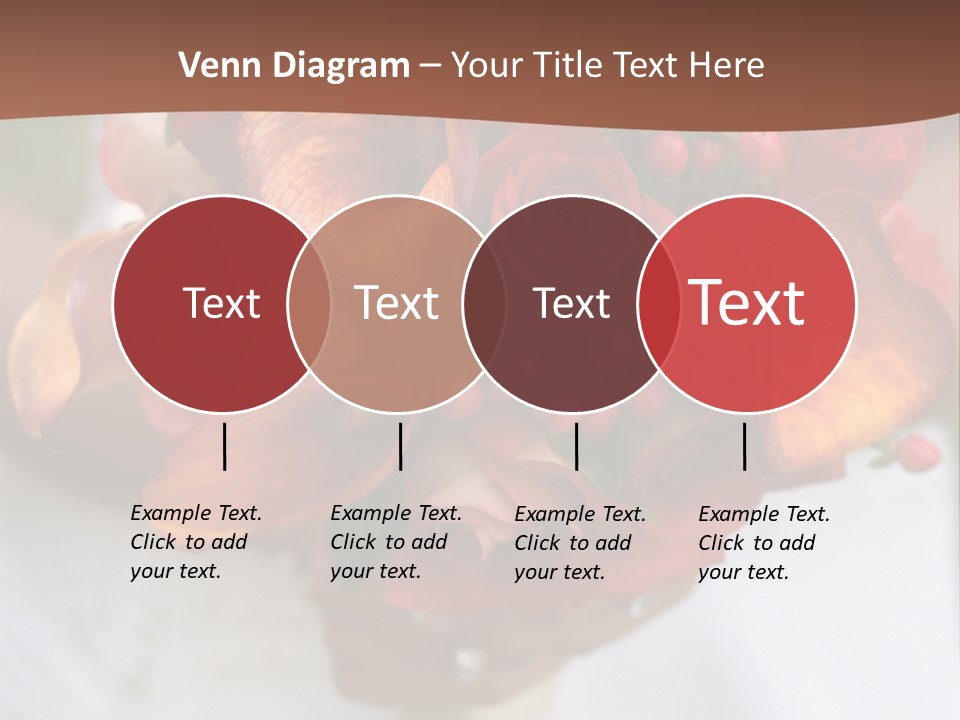 Bride Holding Bouquet Of Red And Orange Roses. PowerPoint Template