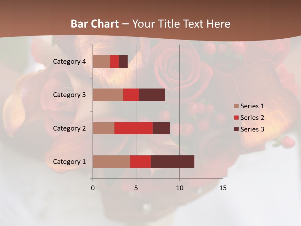 Bride Holding Bouquet Of Red And Orange Roses. PowerPoint Template