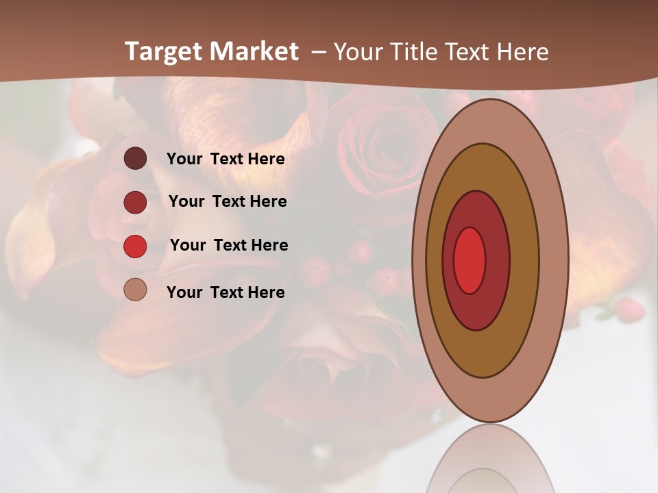 Bride Holding Bouquet Of Red And Orange Roses. PowerPoint Template