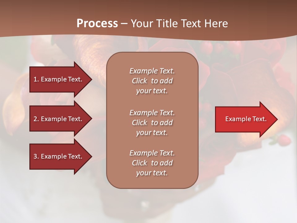 Bride Holding Bouquet Of Red And Orange Roses. PowerPoint Template