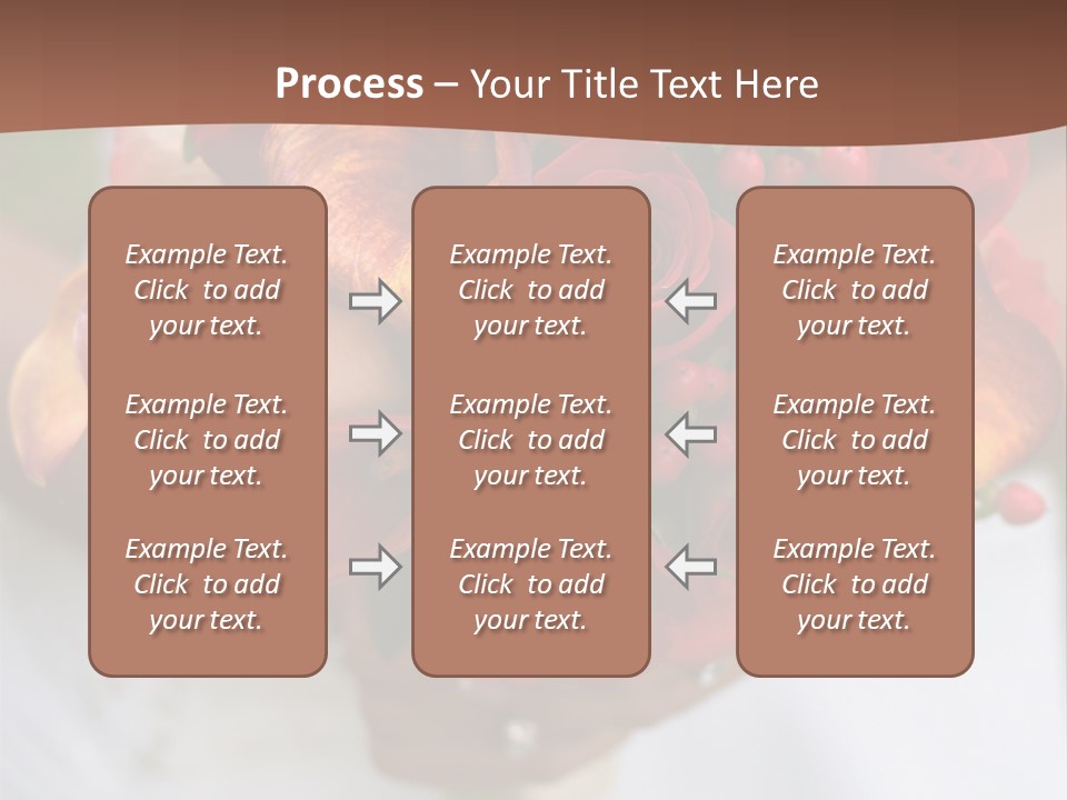 Bride Holding Bouquet Of Red And Orange Roses. PowerPoint Template