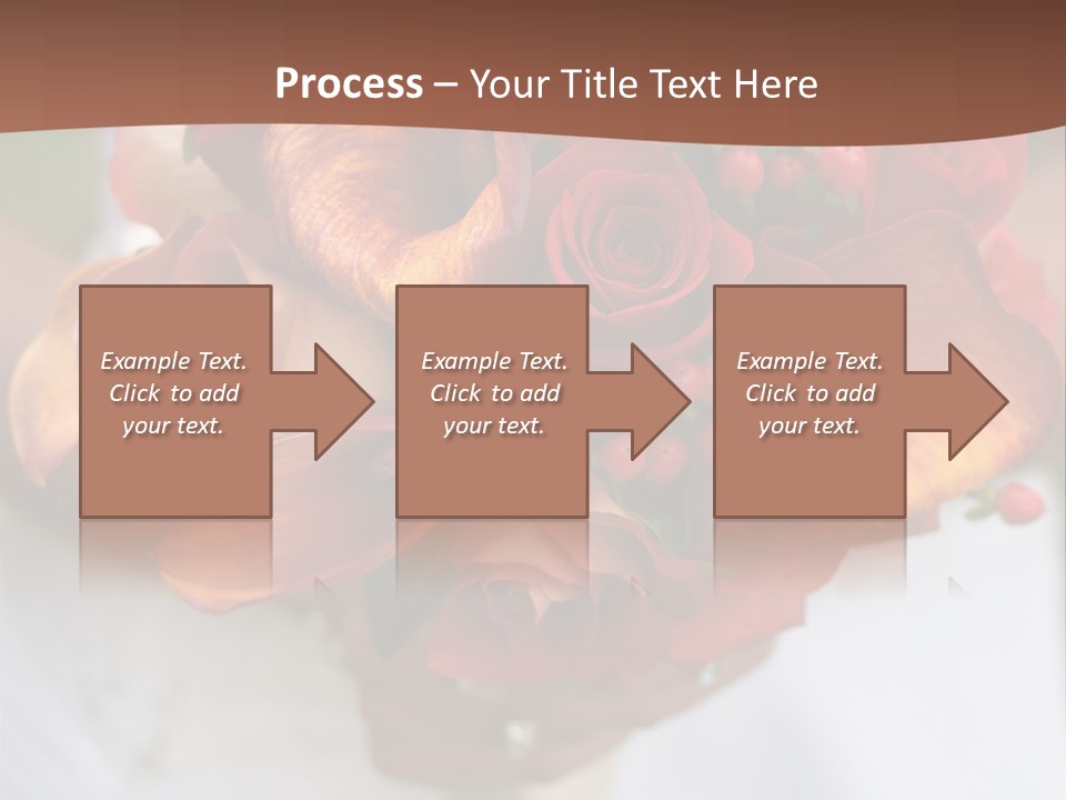 Bride Holding Bouquet Of Red And Orange Roses. PowerPoint Template