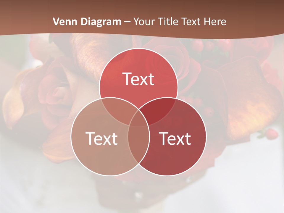 Bride Holding Bouquet Of Red And Orange Roses. PowerPoint Template