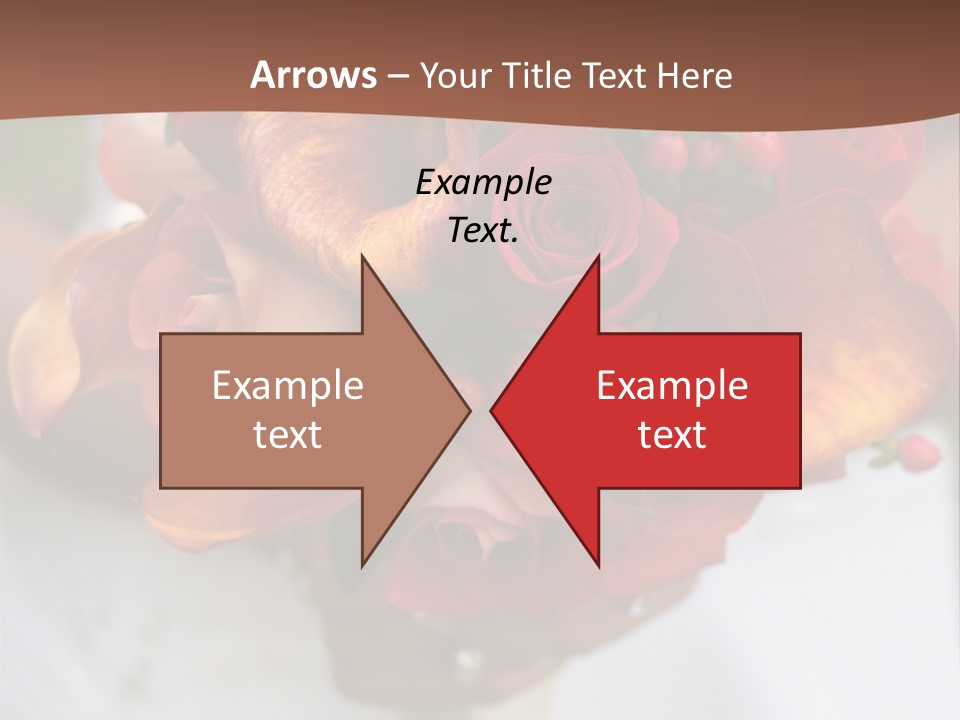 Bride Holding Bouquet Of Red And Orange Roses. PowerPoint Template