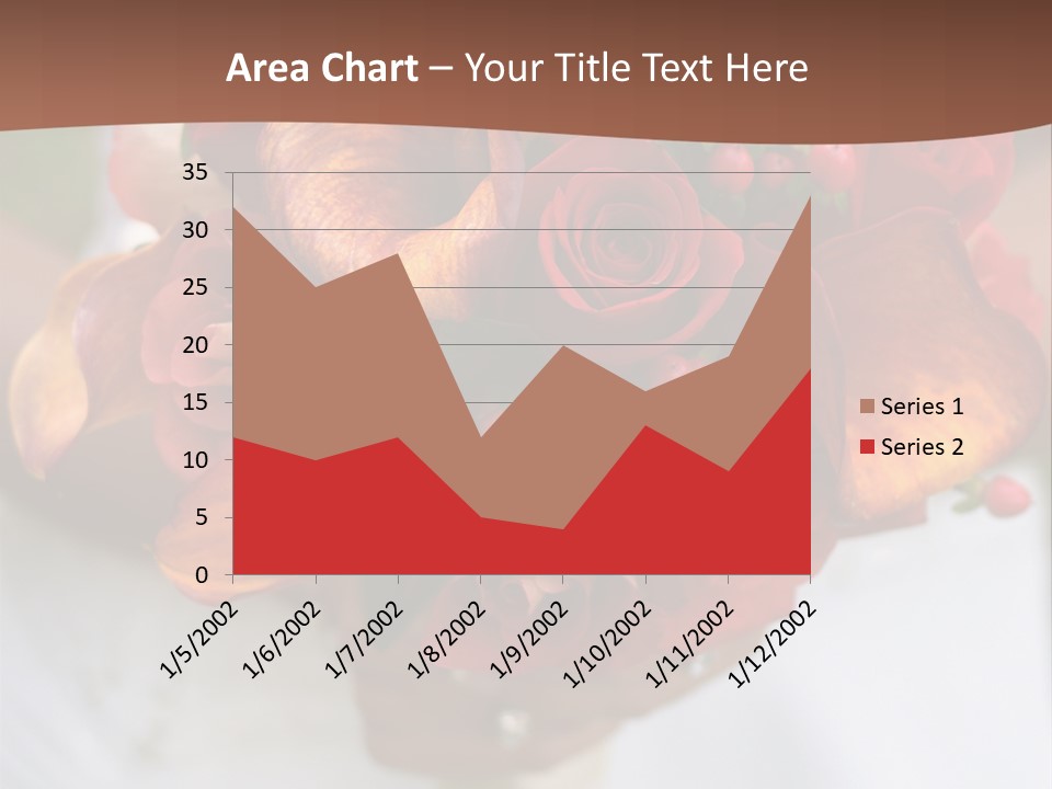 Bride Holding Bouquet Of Red And Orange Roses. PowerPoint Template