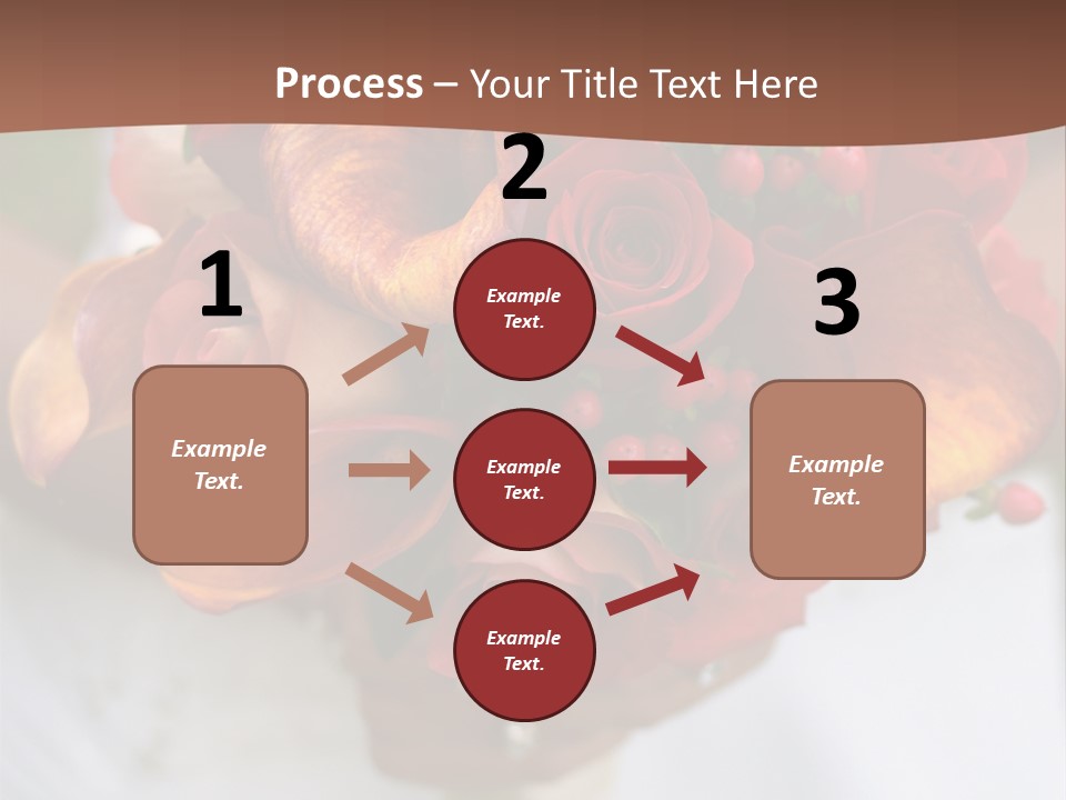 Bride Holding Bouquet Of Red And Orange Roses. PowerPoint Template