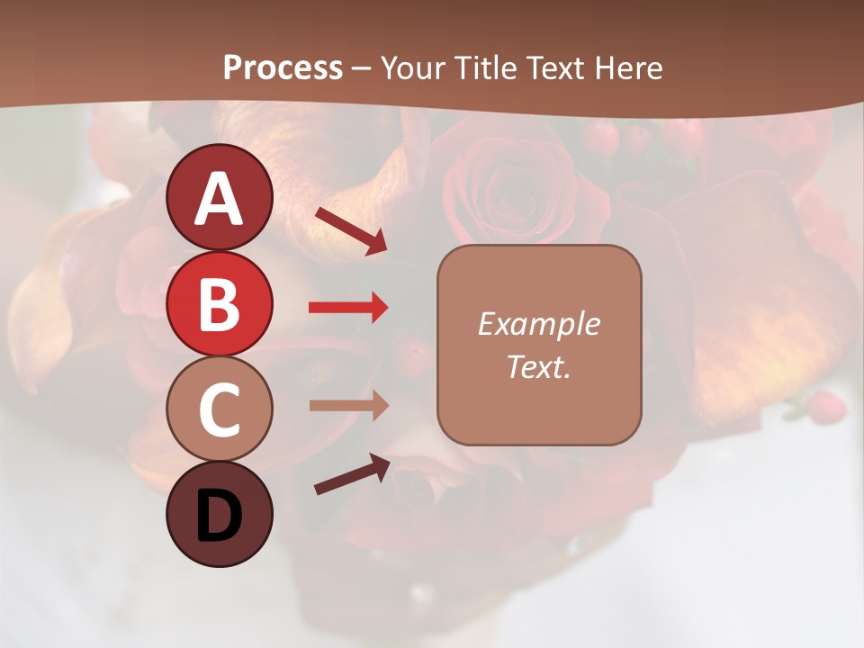 Bride Holding Bouquet Of Red And Orange Roses. PowerPoint Template