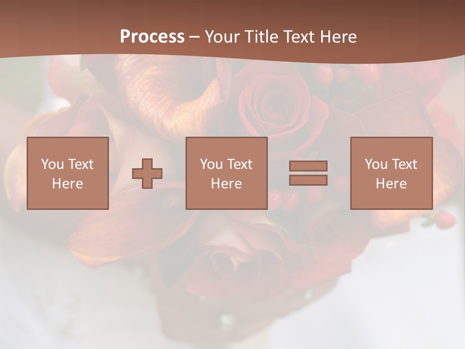 Bride Holding Bouquet Of Red And Orange Roses. PowerPoint Template