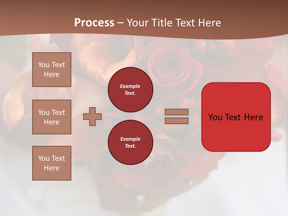 Bride Holding Bouquet Of Red And Orange Roses. PowerPoint Template