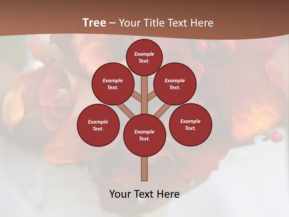 Bride Holding Bouquet Of Red And Orange Roses. PowerPoint Template