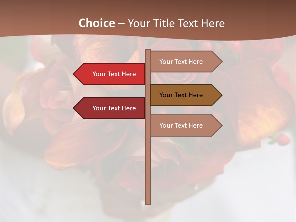 Bride Holding Bouquet Of Red And Orange Roses. PowerPoint Template