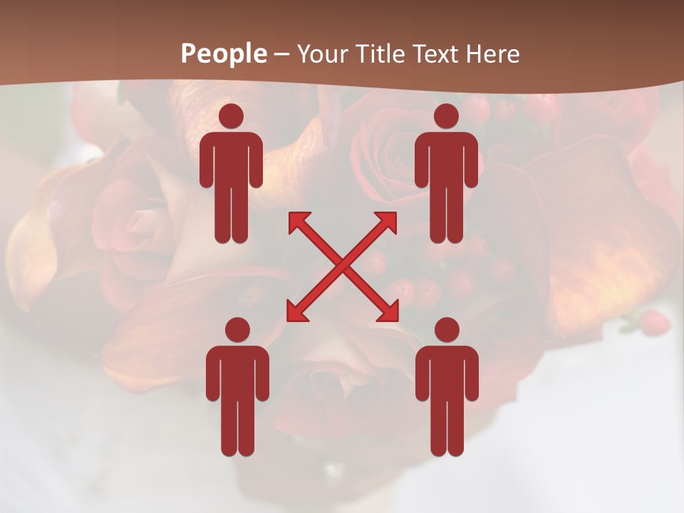 Bride Holding Bouquet Of Red And Orange Roses. PowerPoint Template