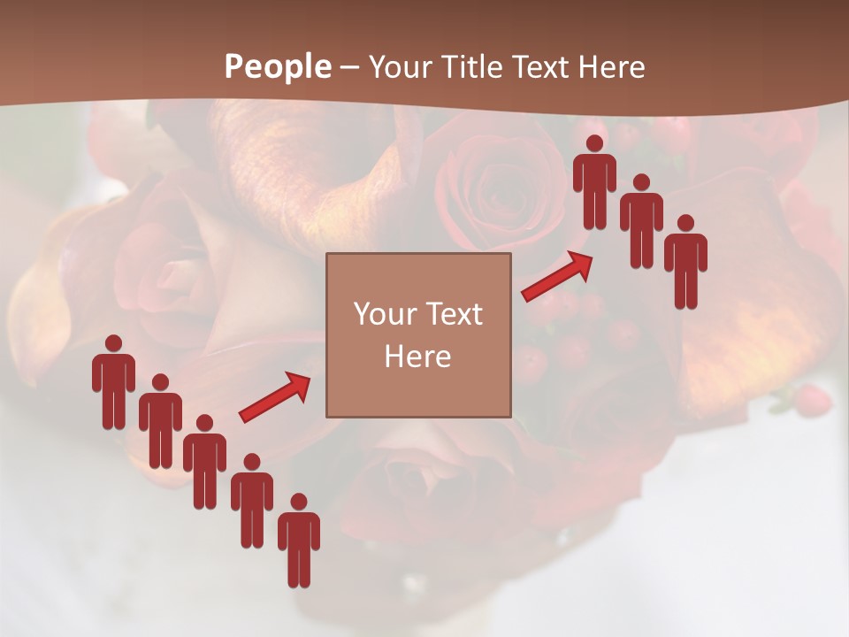 Bride Holding Bouquet Of Red And Orange Roses. PowerPoint Template