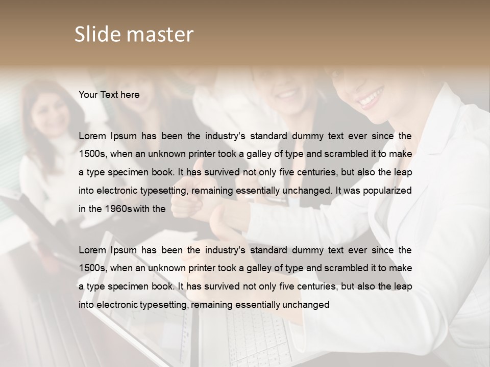 Blind Woman Traveling With White Cane PowerPoint Template