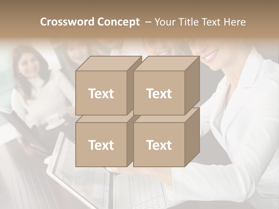 Blind Woman Traveling With White Cane PowerPoint Template