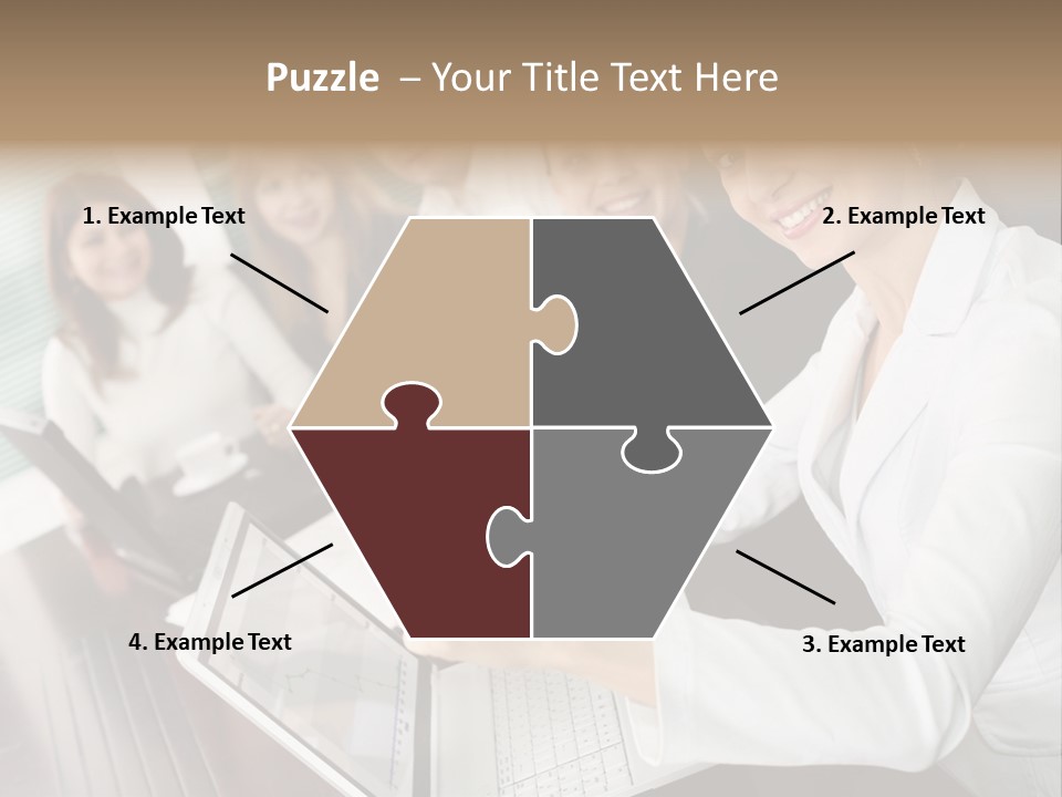 Blind Woman Traveling With White Cane PowerPoint Template