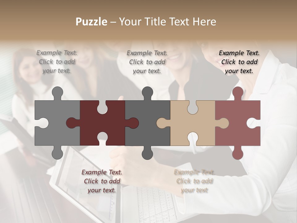 Blind Woman Traveling With White Cane PowerPoint Template