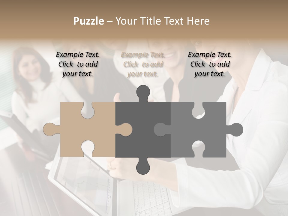 Blind Woman Traveling With White Cane PowerPoint Template