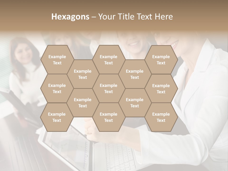 Blind Woman Traveling With White Cane PowerPoint Template