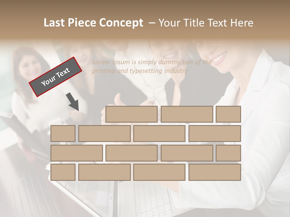 Blind Woman Traveling With White Cane PowerPoint Template