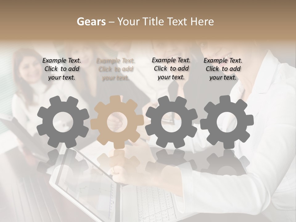 Blind Woman Traveling With White Cane PowerPoint Template