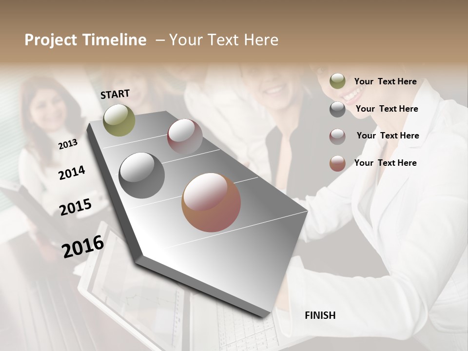 Blind Woman Traveling With White Cane PowerPoint Template