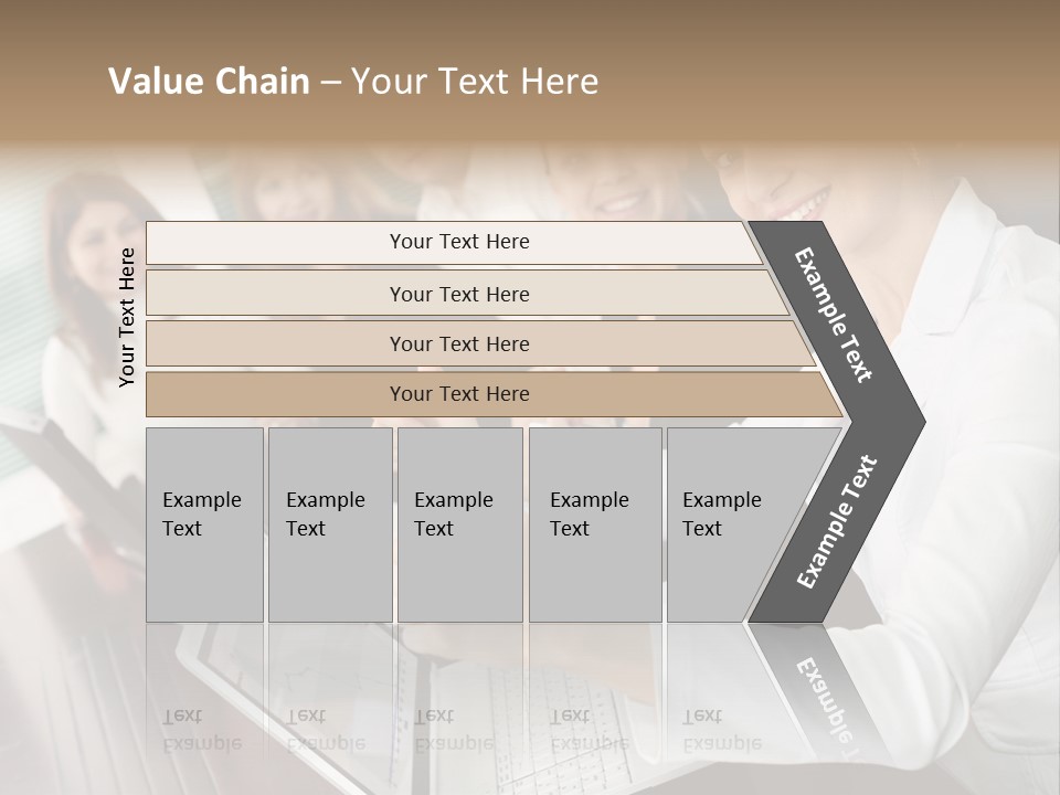 Blind Woman Traveling With White Cane PowerPoint Template