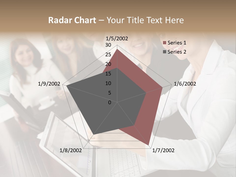 Blind Woman Traveling With White Cane PowerPoint Template