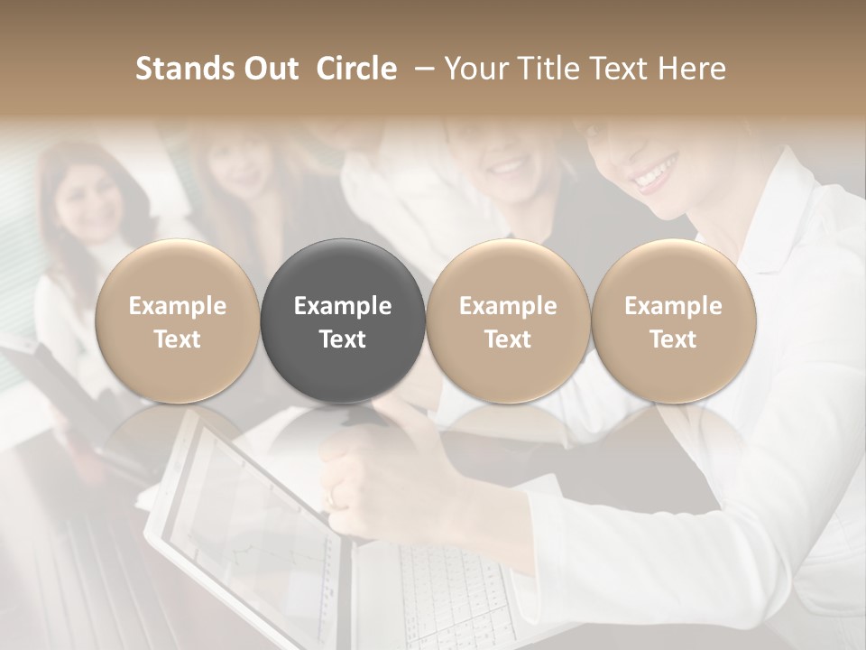 Blind Woman Traveling With White Cane PowerPoint Template