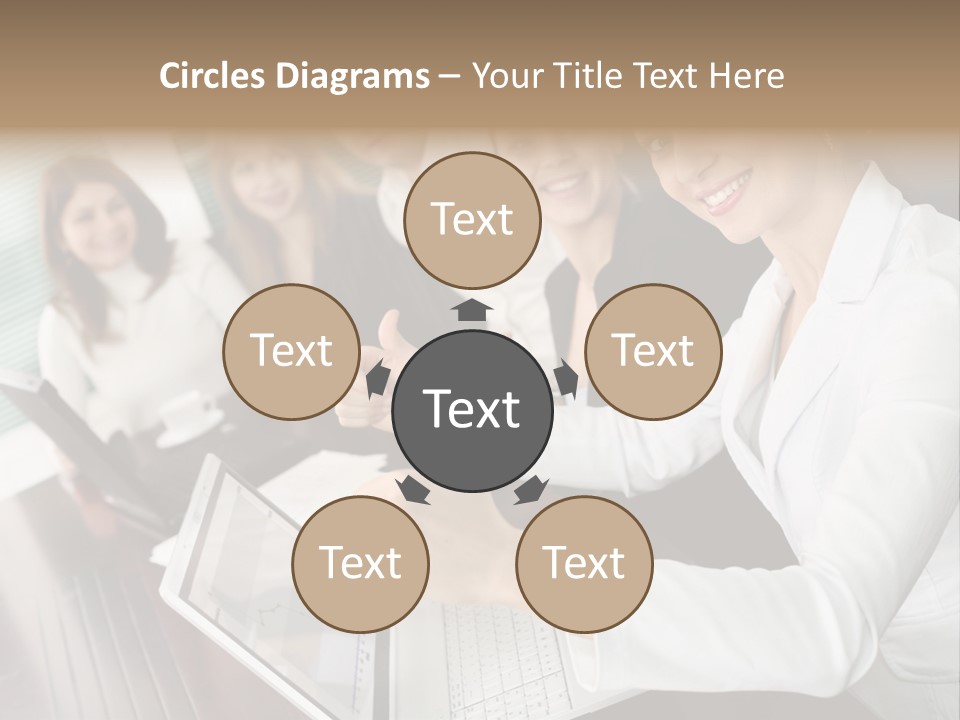 Blind Woman Traveling With White Cane PowerPoint Template