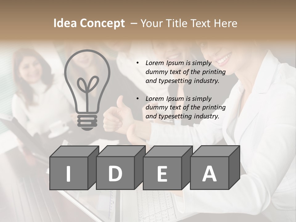 Blind Woman Traveling With White Cane PowerPoint Template