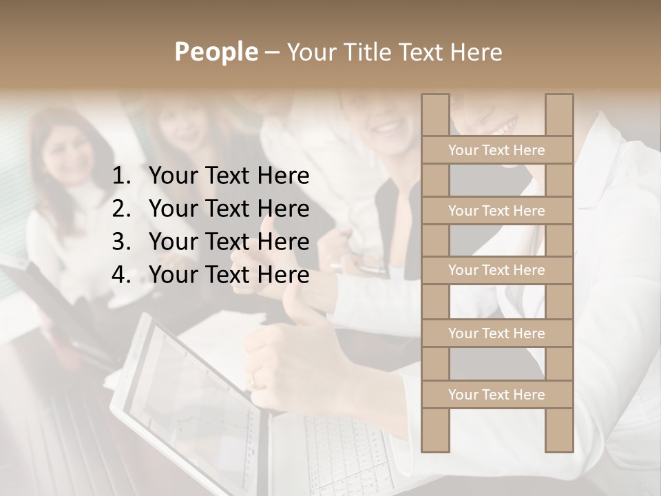 Blind Woman Traveling With White Cane PowerPoint Template