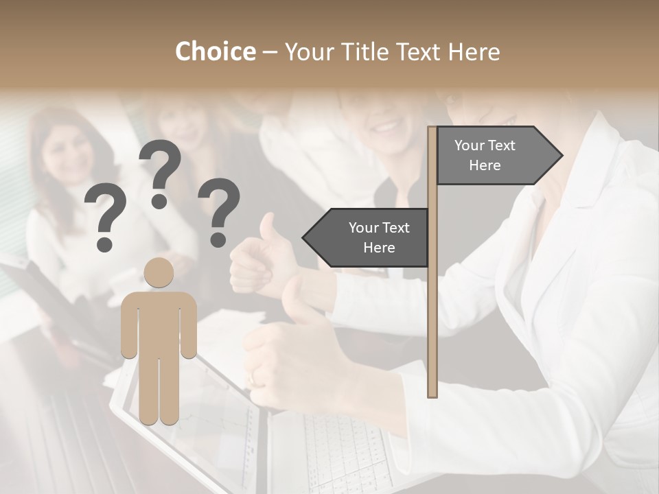 Blind Woman Traveling With White Cane PowerPoint Template