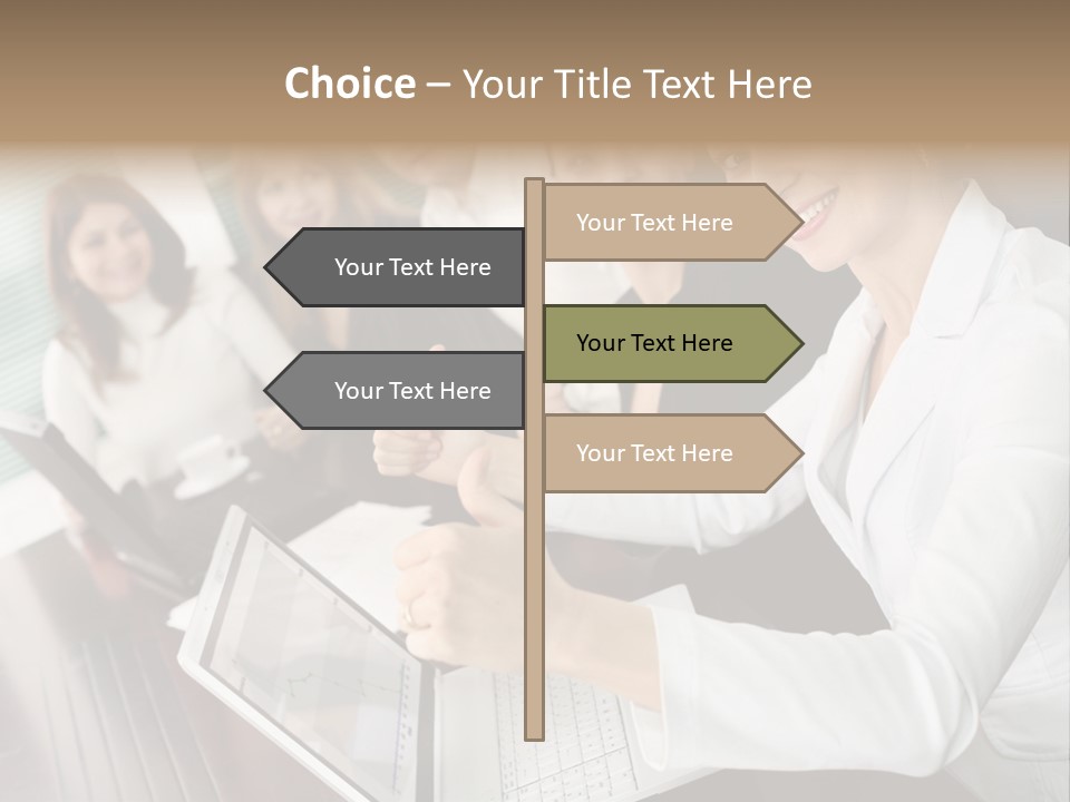 Blind Woman Traveling With White Cane PowerPoint Template