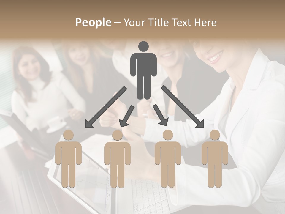 Blind Woman Traveling With White Cane PowerPoint Template