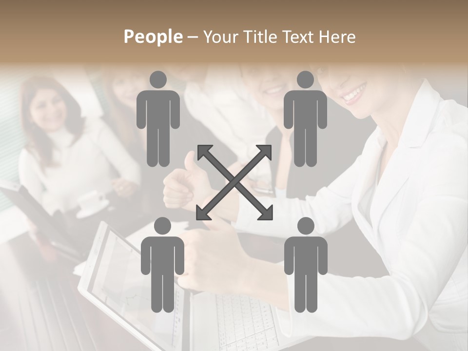 Blind Woman Traveling With White Cane PowerPoint Template