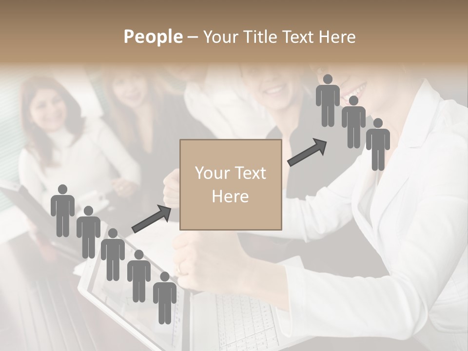 Blind Woman Traveling With White Cane PowerPoint Template