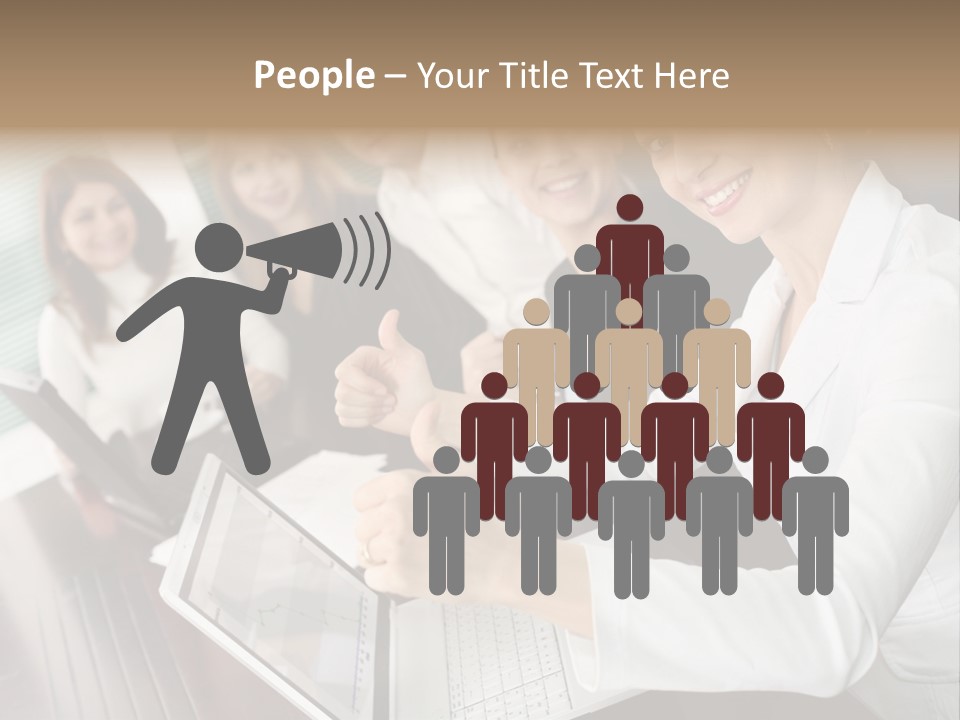 Blind Woman Traveling With White Cane PowerPoint Template