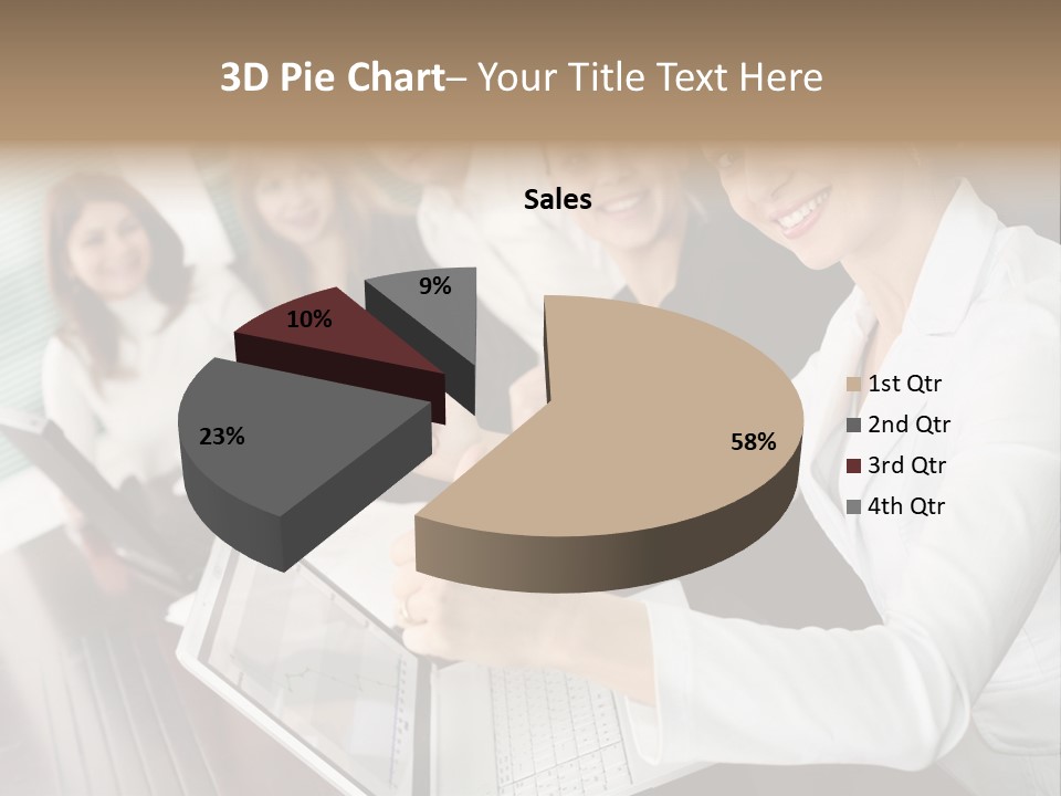 Blind Woman Traveling With White Cane PowerPoint Template