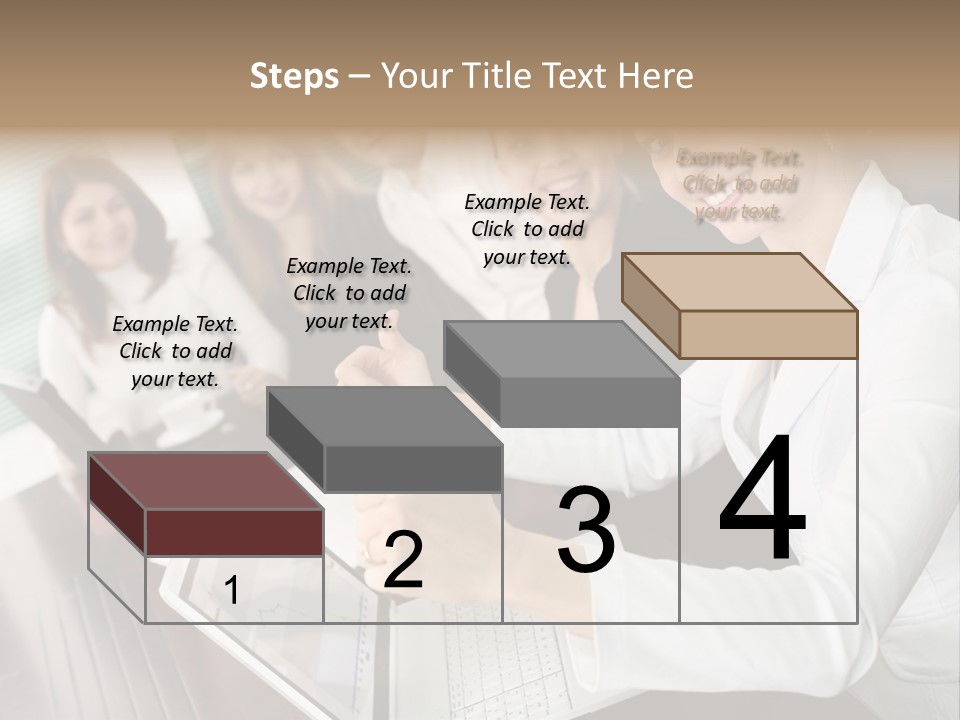 Blind Woman Traveling With White Cane PowerPoint Template