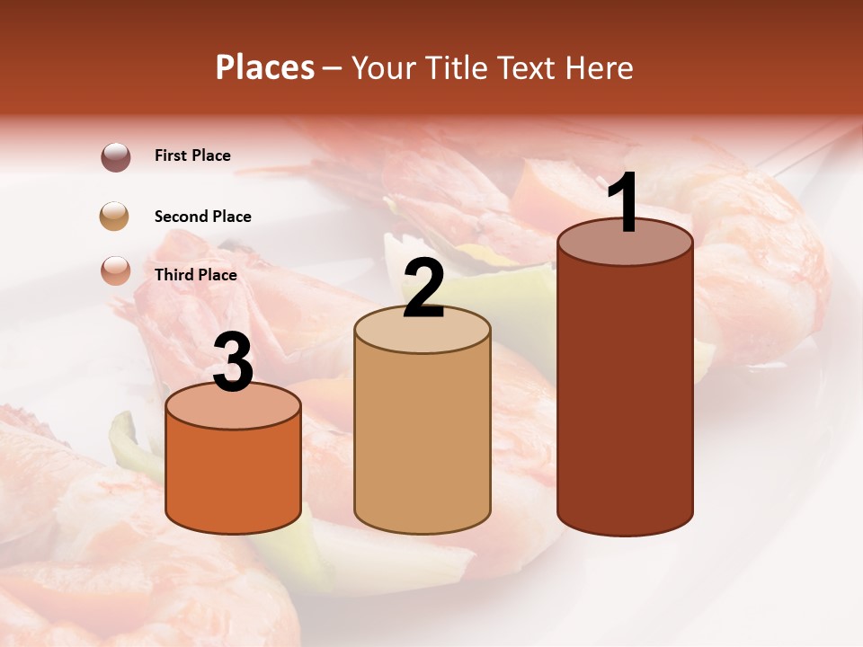 A White Plate Topped With Shrimp And Vegetables PowerPoint Template