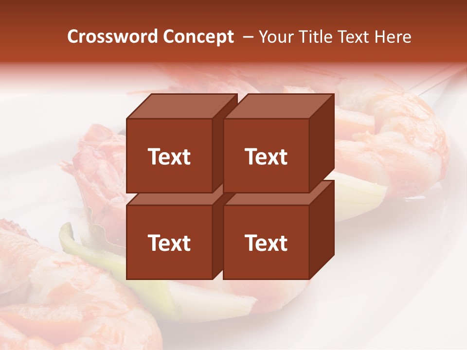 A White Plate Topped With Shrimp And Vegetables PowerPoint Template