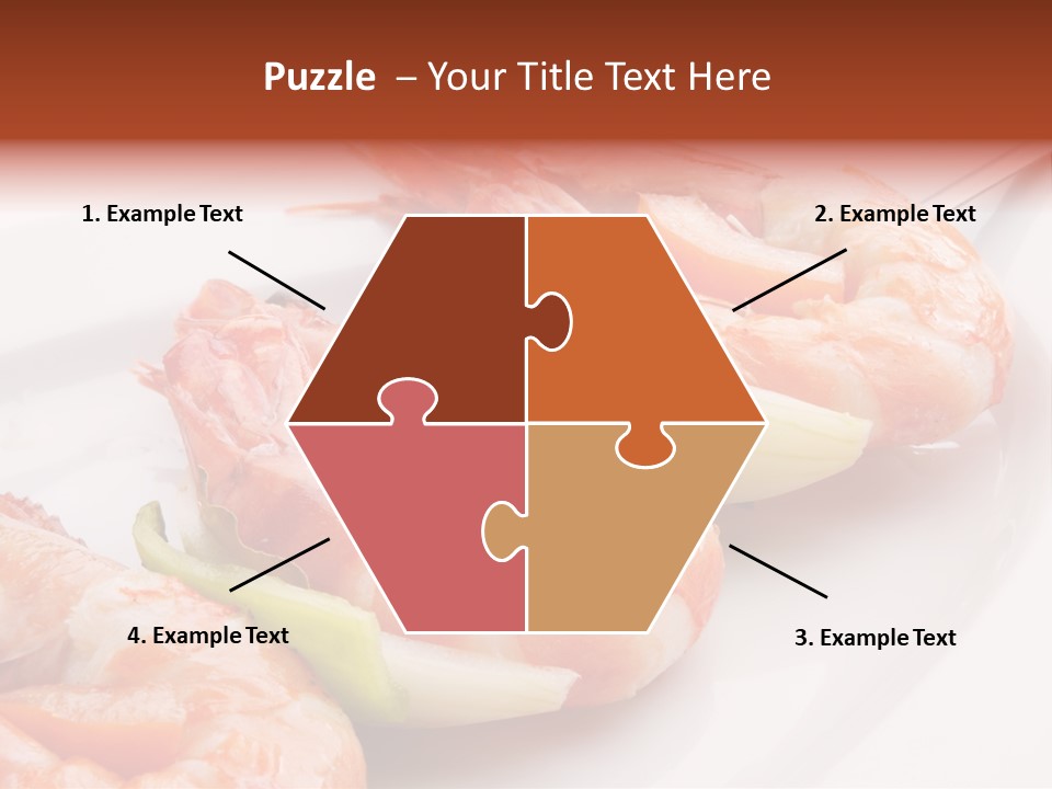 A White Plate Topped With Shrimp And Vegetables PowerPoint Template