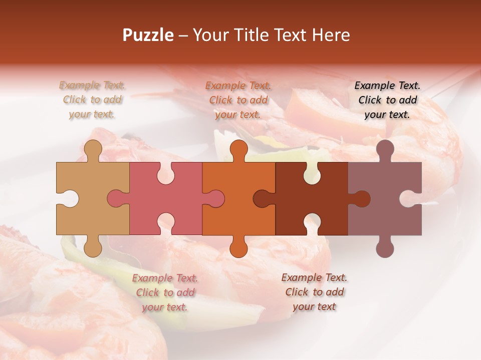 A White Plate Topped With Shrimp And Vegetables PowerPoint Template