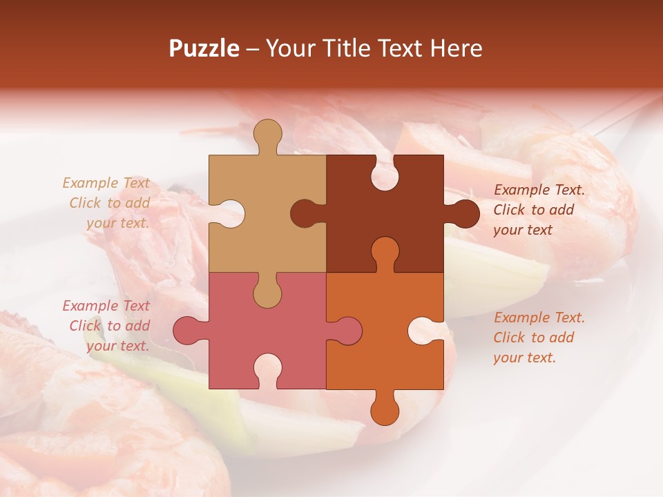 A White Plate Topped With Shrimp And Vegetables PowerPoint Template